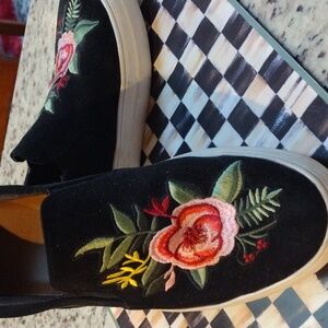Madden Girl Suede Floral Slip on Loafer